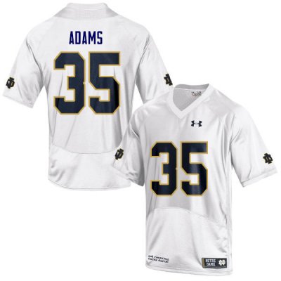 Notre Dame Fighting Irish Men's David Adams #35 White Under Armour Authentic Stitched College NCAA Football Jersey ZXS3199DZ